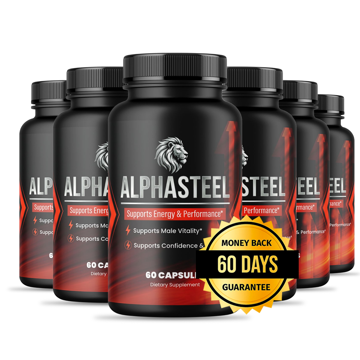 Alpha Steel® 6 bottle pack — 180-day male vitality supply