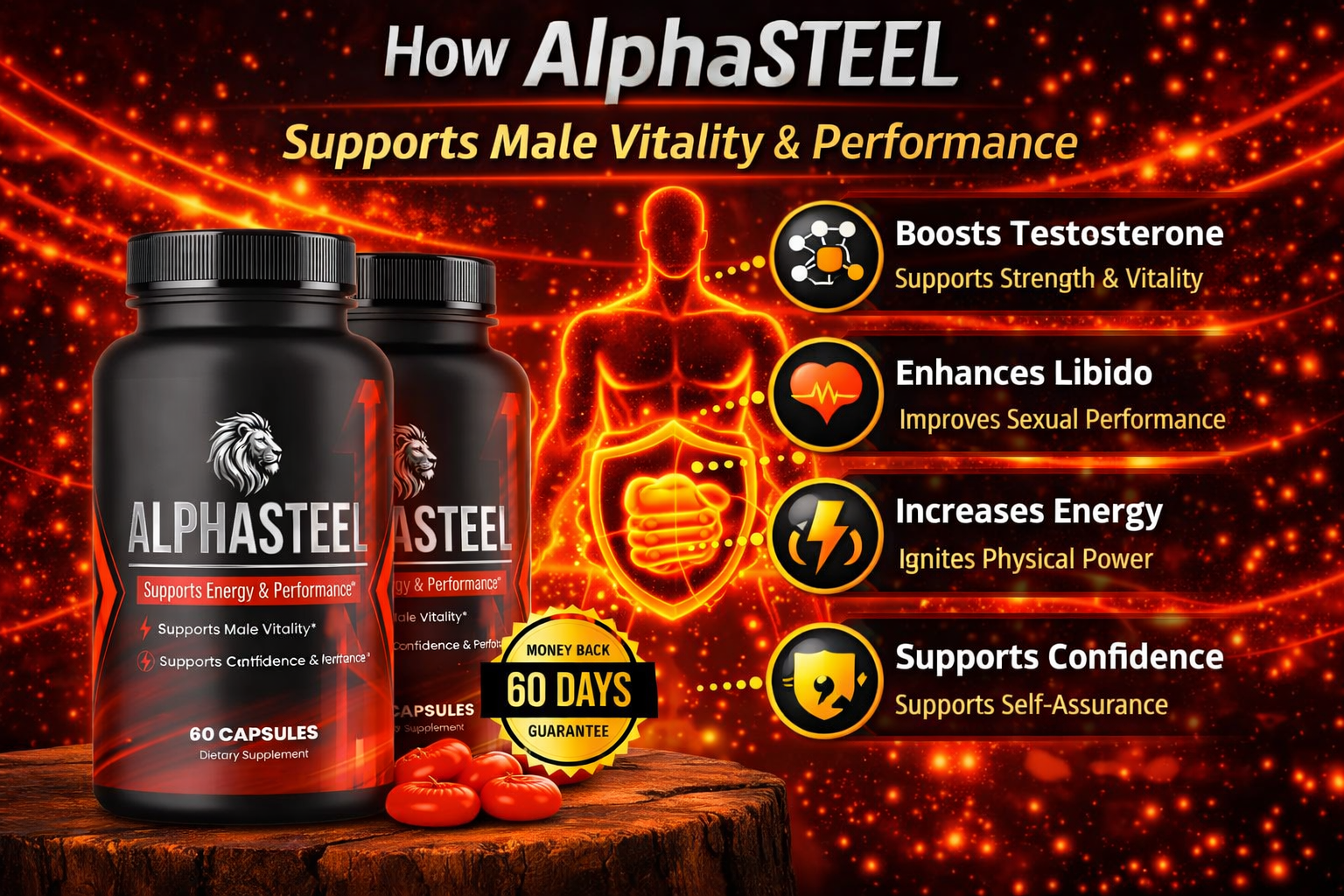 How Alpha Steel supports male vitality — hormonal balance, circulation, prostate wellness, and steady energy